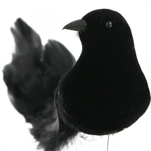 Colombes sur fil, décoration mariage, colombes noires H7cm 4pcs
