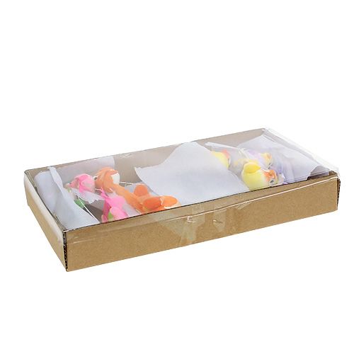 Floristik24 Oiseau sur fil multicolore assort. 7cm 12P