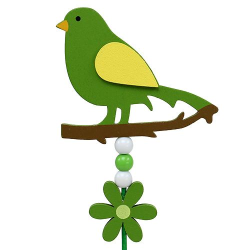 Floristik24 Oiseau multicolore sur tige 12cm L30cm 15P