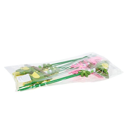 Floristik24 Oiseau multicolore sur tige 12cm L30cm 15P