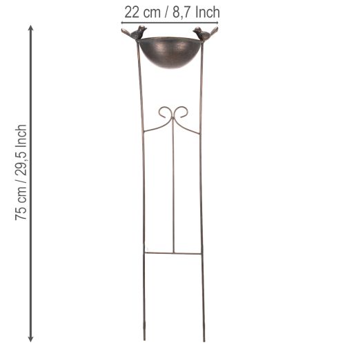 Article Bain d'oiseaux décoratif, coupe à fleurs avec treillis, style rétro, accessoire de jardin élégant, 75 cm