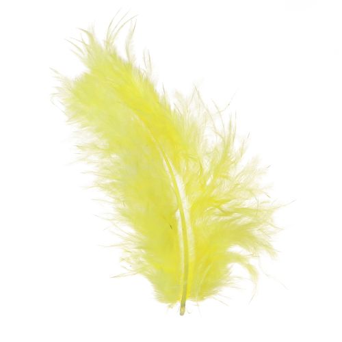 Article Plumes d&#39;oiseaux jaunes pour travaux manuels, plumes décoratives 5cm - 10cm 20g