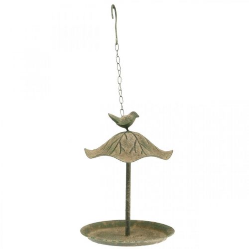 Floristik24 Bain d'oiseau suspendu en métal Bain d'oiseau jardin aspect antique H28cm