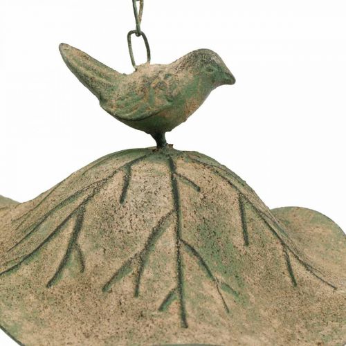 Bain d&#39;oiseau suspendu en métal Bain d&#39;oiseau jardin aspect antique H28cm