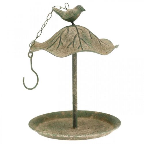 Floristik24 Bain d'oiseau suspendu en métal Bain d'oiseau jardin aspect antique H28cm