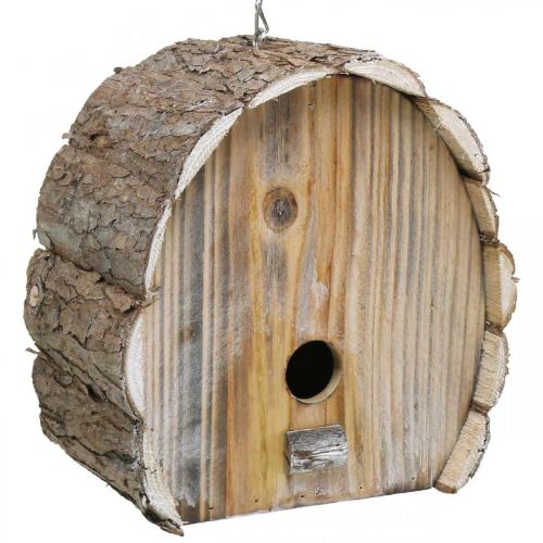 Article Nichoir décoratif nichoir maison d&#39;oiseau décor de jardin en bois blanc naturel délavé H22cm W21cm