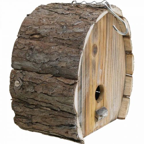 Article Nichoir décoratif nichoir maison d'oiseau décor de jardin en bois blanc naturel délavé H22cm W21cm