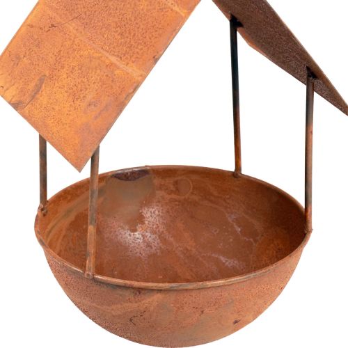 Floristik24 Nichoir décoratif bain d'oiseaux patine décoration de jardin 18,5×20×33cm