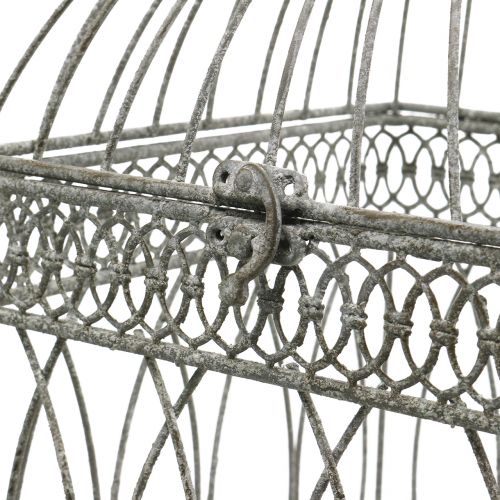 Floristik24 Volière d'oiseaux vintage angulaire gris 21/17cm 2pcs