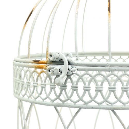 Floristik24 Volière oiseau vintage rond blanc Ø22 / 18cm 2pcs