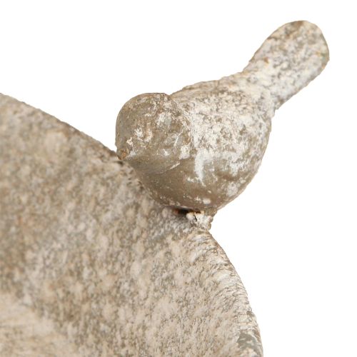 Article Bain d&#39;oiseaux en métal avec coeur à suspendre antique Ø21,5cm