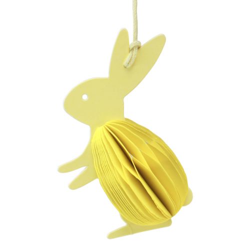 Article Lapins de Pâques en nid d'abeille debout à suspendre colorés 5×3×8cm 6pcs