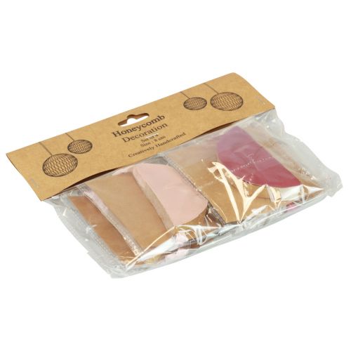 Article Boules nid d&#39;abeille Noël bordeaux rose Ø8cm 4pcs