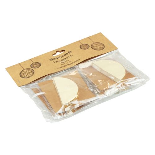 Article Boules en nid d&#39;abeille boules en nid d&#39;abeille Noël crème pailletée Ø7cm 4pcs