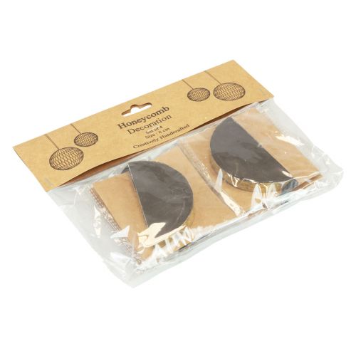 Article Boules en nid d&#39;abeille Boules de Noël en nid d&#39;abeille noir doré Ø8cm 4pcs