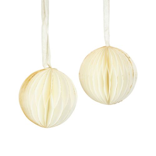 Floristik24 Boules en nid d&#39;abeille boules en nid d&#39;abeille Noël blanc pailleté Ø7cm 4pcs