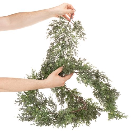 Guirlande de genévrier artificiel, décoration de Noël pour table ou fenêtre, 185 cm | Floristik24.be