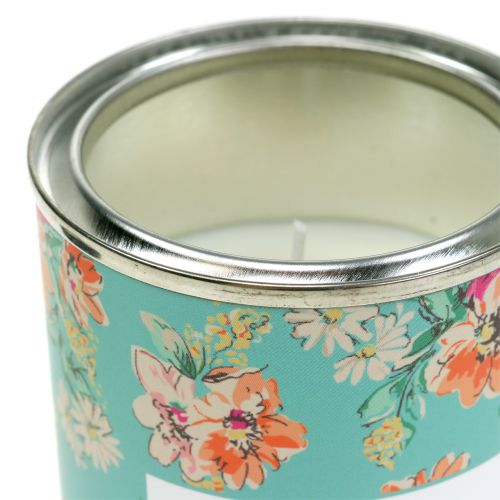 Article Bougie parfumée vanille en boite à fleurs Ø6,5cm