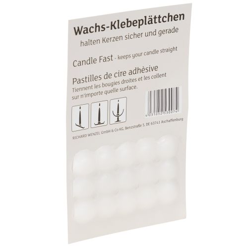 Article Pastilles adhésives en cire pour bougies Pastilles adhésives blanches 15 pcs