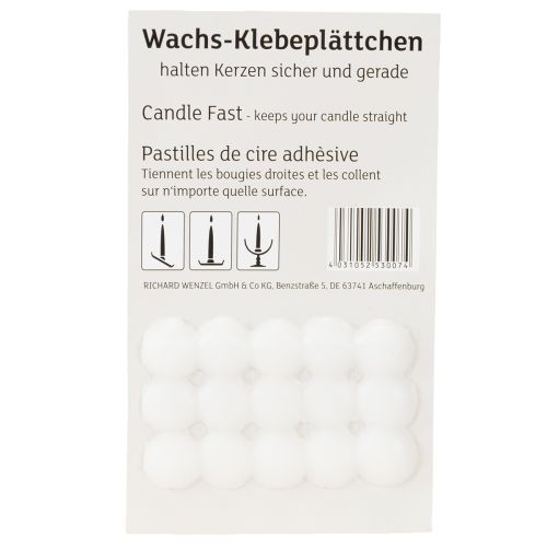 Article Pastilles adhésives en cire pour bougies Pastilles adhésives blanches 15 pcs