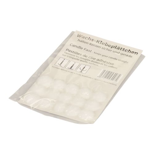 Floristik24 Pastilles adhésives en cire pour bougies Pastilles adhésives blanches 15 pcs