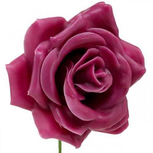 Floristik24 Roses en cire roses décoratives wax rose Ø8cm 12 pcs