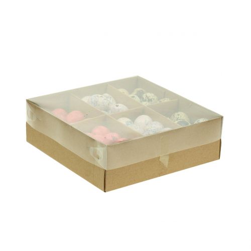 Floristik24 Oeufs de caille assortiment rose, rose, naturel 3cm 62pcs