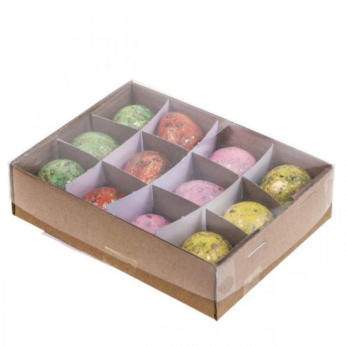 Article Décoration d'oeufs de caille oeufs soufflés 3cm coloré 12 pièces