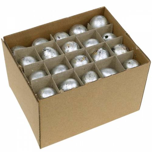 Floristik24 Oeuf de Caille Décoration Argent Vide 3cm Décoration de Pâques 50pcs