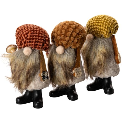 Figurine de gnome avec barbe et chapeau pointu, 10 cm, 3 pièces acheter | Floristik24.be