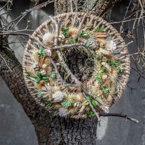 Floristik24 Décoration murale style Boho, ruban de jute décoratif Ø38cm