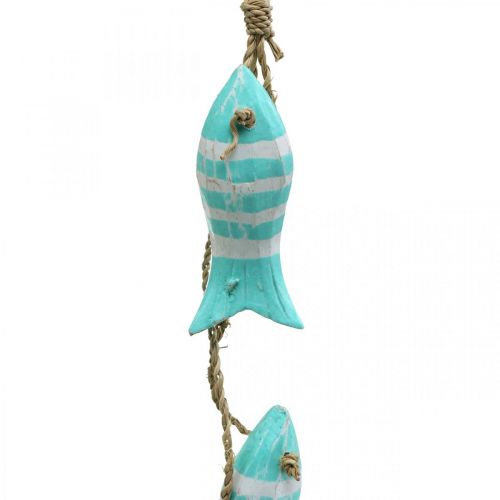 Article Cintre déco maritime poisson en bois à suspendre petit turquoise L31cm