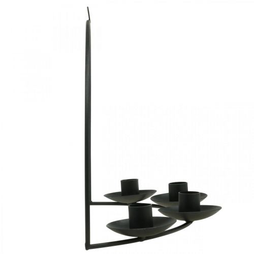 Article Bougeoir Mural Bougeoir Bâton Métal Noir 35×24cm