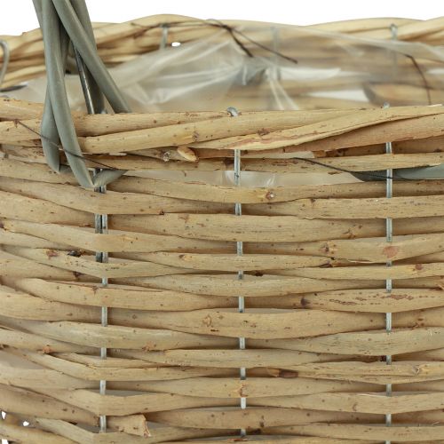 Floristik24 Panier en osier panier à plantes gris naturel 26,5x14x30cm