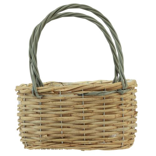 Floristik24 Panier en osier panier à plantes gris naturel 26,5x14x30cm