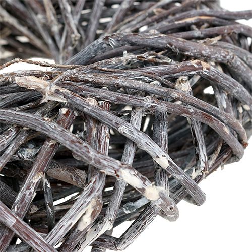 Floristik24 Couronne en osier Ø28cm Gris, lavé