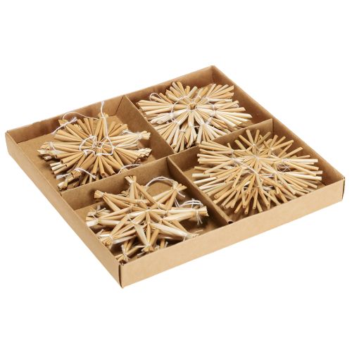 Article Étoiles de Noël en paille Décorations pour sapin de Noël 8 cm 12 pièces