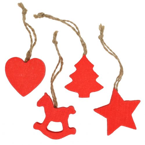 Floristik24 Pendentif de Noël mix rouge 34 pcs