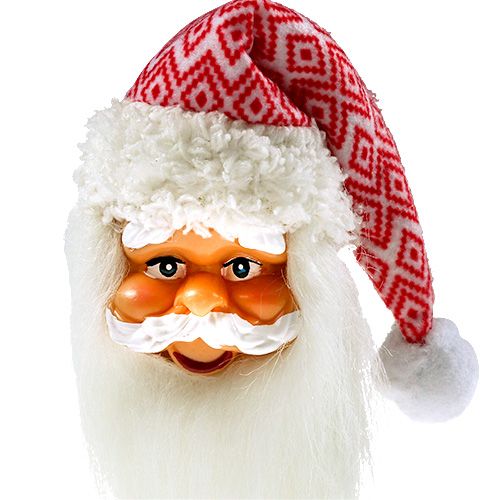 Floristik24 Pendentif de Noël Tête de Père Noël 14cm, 20cm 2pcs