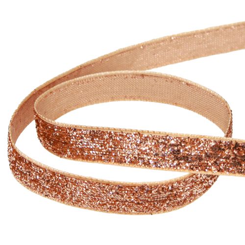 Article Ruban de Noël ruban décoratif à paillettes cuivre rose 10mm 10m