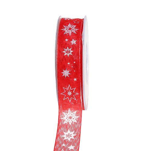 Floristik24 Ruban de Noël rouge avec motif étoile 25mm 20m