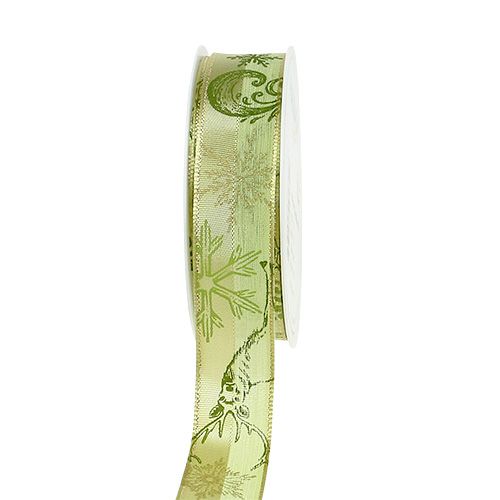 Floristik24 Ruban de Noël avec motif de cerf Vert 25mm 15m