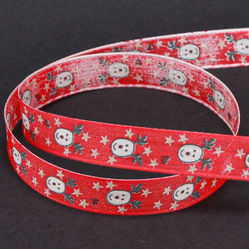 Article Ruban de Noël avec renne décoratif rouge 15 mm 18 m