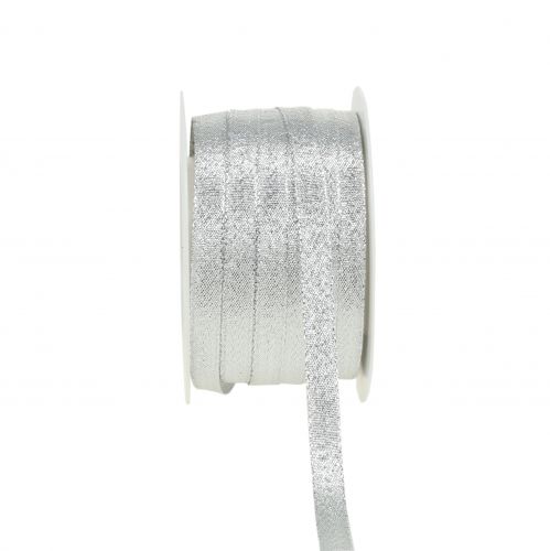 Article Ruban de Noël lurex argent 10mm 50m