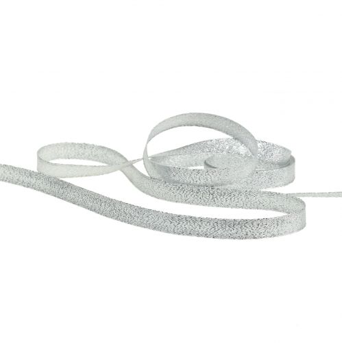 Article Ruban de Noël lurex argent 10mm 50m
