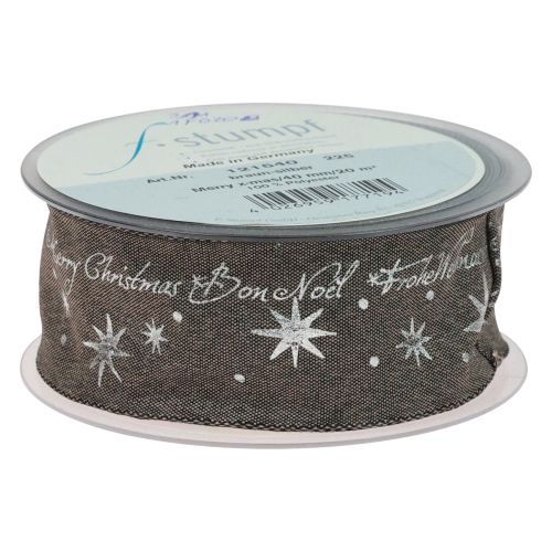Floristik24 Ruban de Noël ruban cadeau Noël marron 40mm 20m