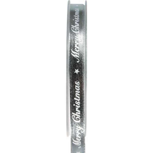 Floristik24 Ruban de Noël Ruban Joyeux Noël Argent Blanc 10mm 20m