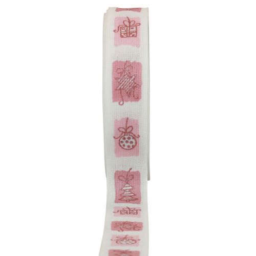 Ruban de Noël Ruban rose Noël 25mm 18m