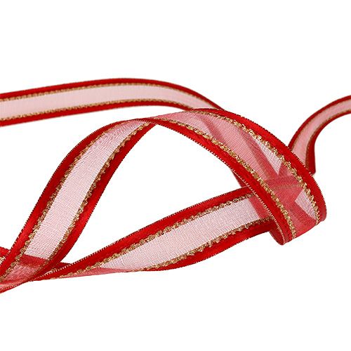 Article Ruban déco rouge avec lurex 25mm 20m