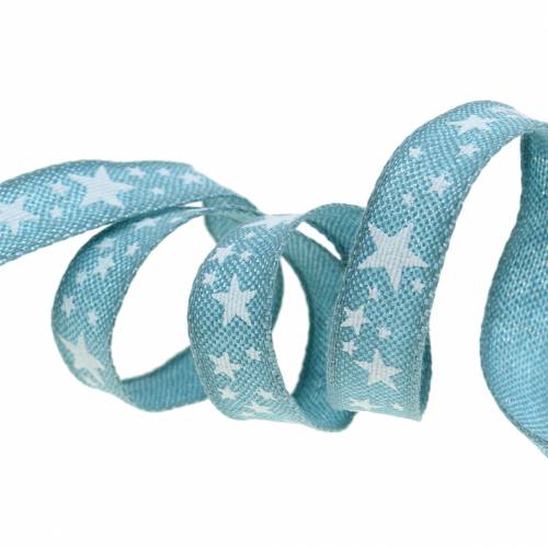 Floristik24 Jute avec motif étoile bleu 15mm 15m